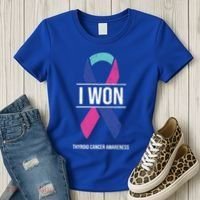 I Won Thyroid Cancer Awareness Thyroid Cancer Ribbon Gift Women's T-Shirt thumb 3