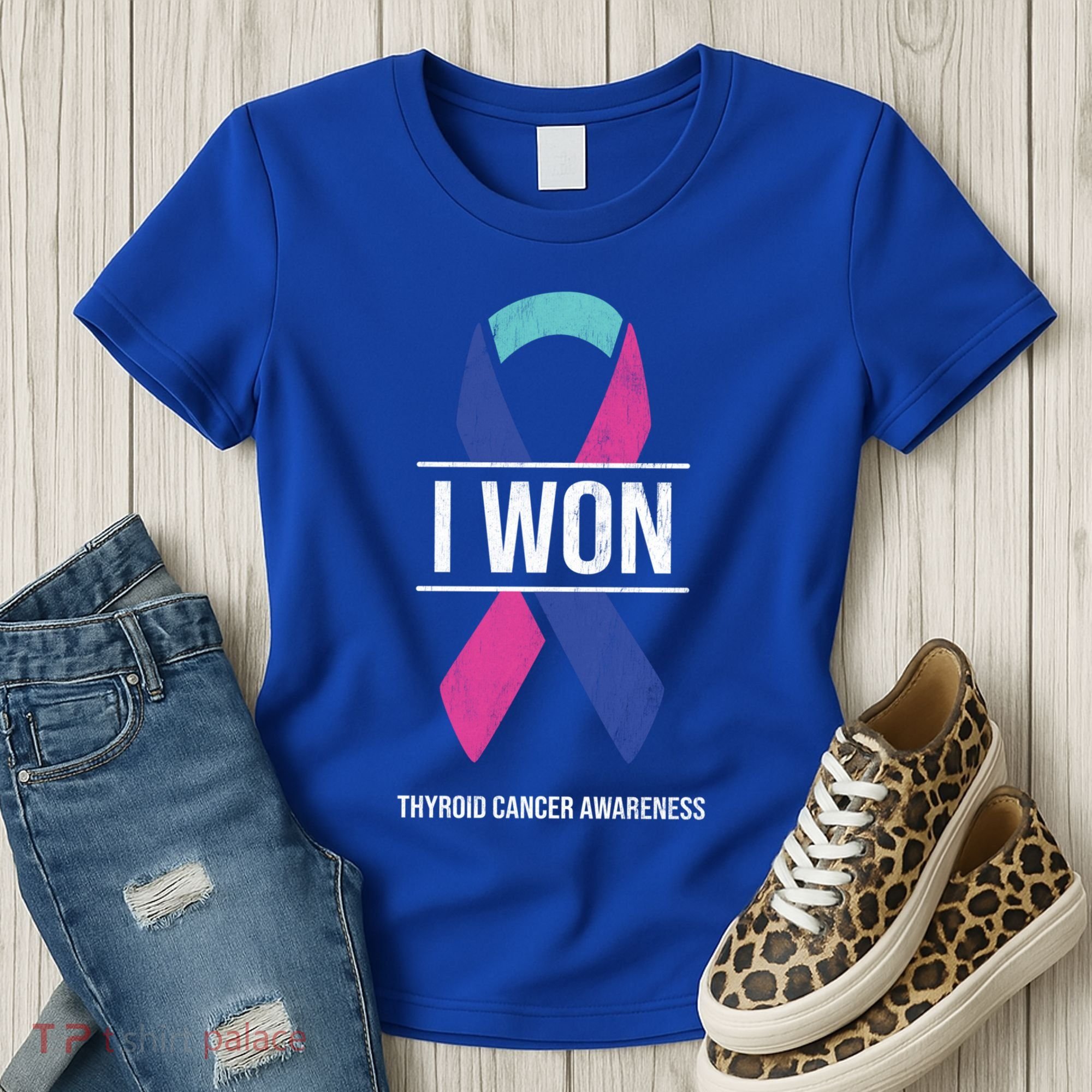 I Won Thyroid Cancer Awareness Thyroid Cancer Ribbon Gift Women's T-Shirt