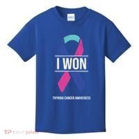 I Won Thyroid Cancer Awareness Thyroid Cancer Ribbon Gift Kids T-Shirt thumb 0