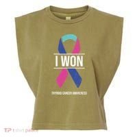 I Won Thyroid Cancer Awareness Thyroid Cancer Ribbon Gift Garment-Dyed Women's Muscle Tee thumb 0