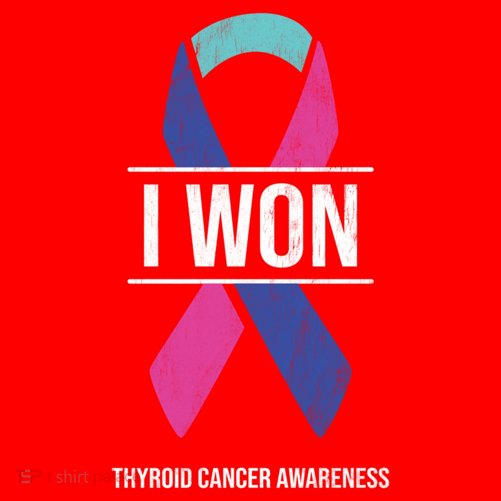 I Won Thyroid Cancer Awareness Thyroid Cancer Ribbon Gift Santa Hat