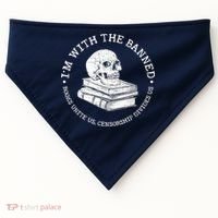 I'm With The Banned Books Funny Book Lover Librarian Reading USA-Made Doggie Bandana thumb 0