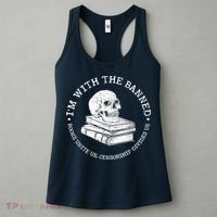 I'm With The Banned Books Funny Book Lover Librarian Reading Women's Tank Top thumb 3