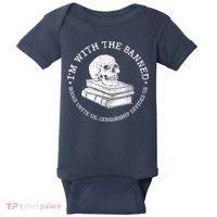I'm With The Banned Books Funny Book Lover Librarian Reading Baby Bodysuit thumb 0
