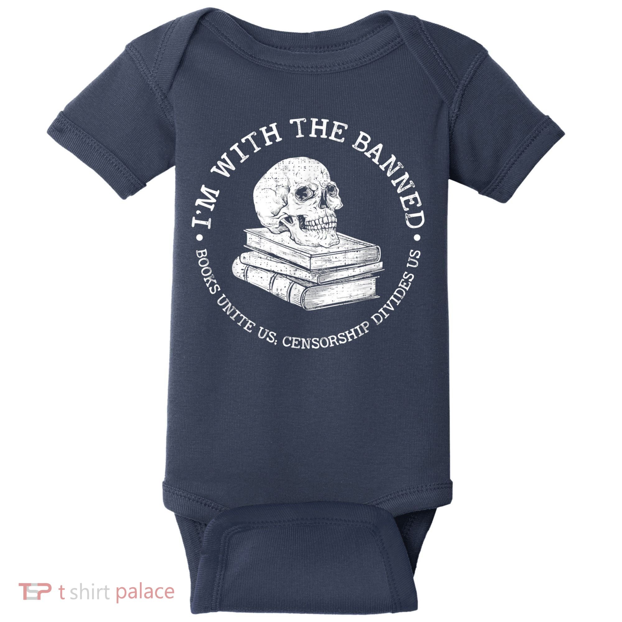 I'm With The Banned Books Funny Book Lover Librarian Reading Baby Bodysuit