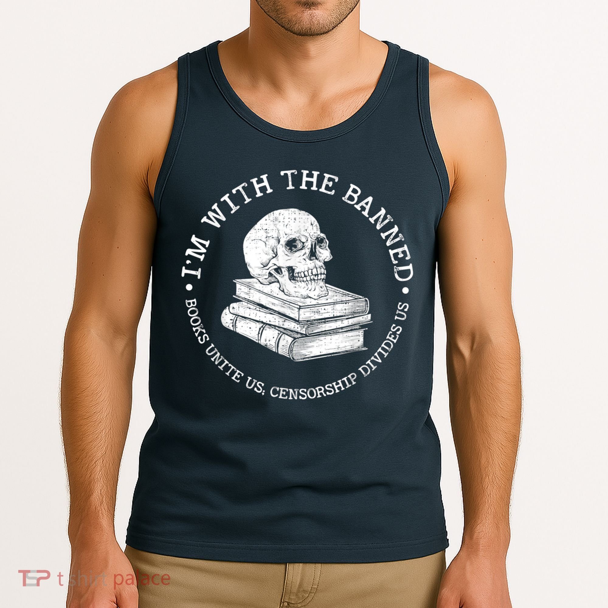I'm With The Banned Books Funny Book Lover Librarian Reading Tank Top