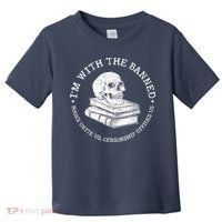 I'm With The Banned Books Funny Book Lover Librarian Reading Toddler T-Shirt thumb 0