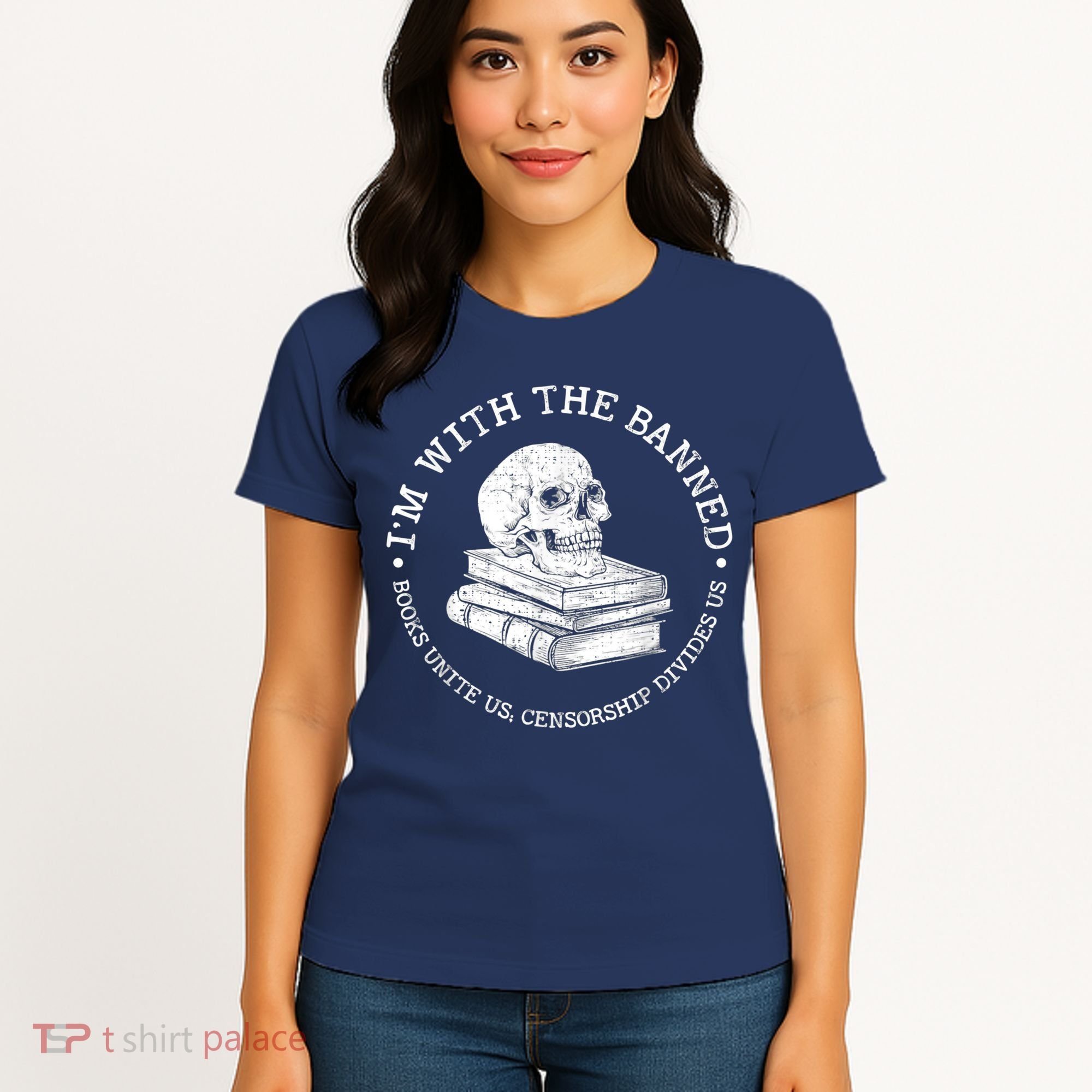 I'm With The Banned Books Funny Book Lover Librarian Reading Women's T-Shirt
