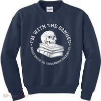 I'm With The Banned Books Funny Book Lover Librarian Reading Kids Sweatshirt thumb 0