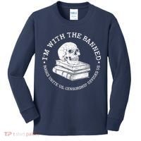 I'm With The Banned Books Funny Book Lover Librarian Reading Kids Long Sleeve Shirt thumb 0