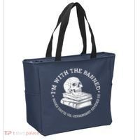 I'm With The Banned Books Funny Book Lover Librarian Reading Tote Bag thumb 2