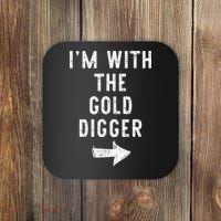 IM With The Gold Digger Costume Halloween Matching Couple Coaster thumb 0