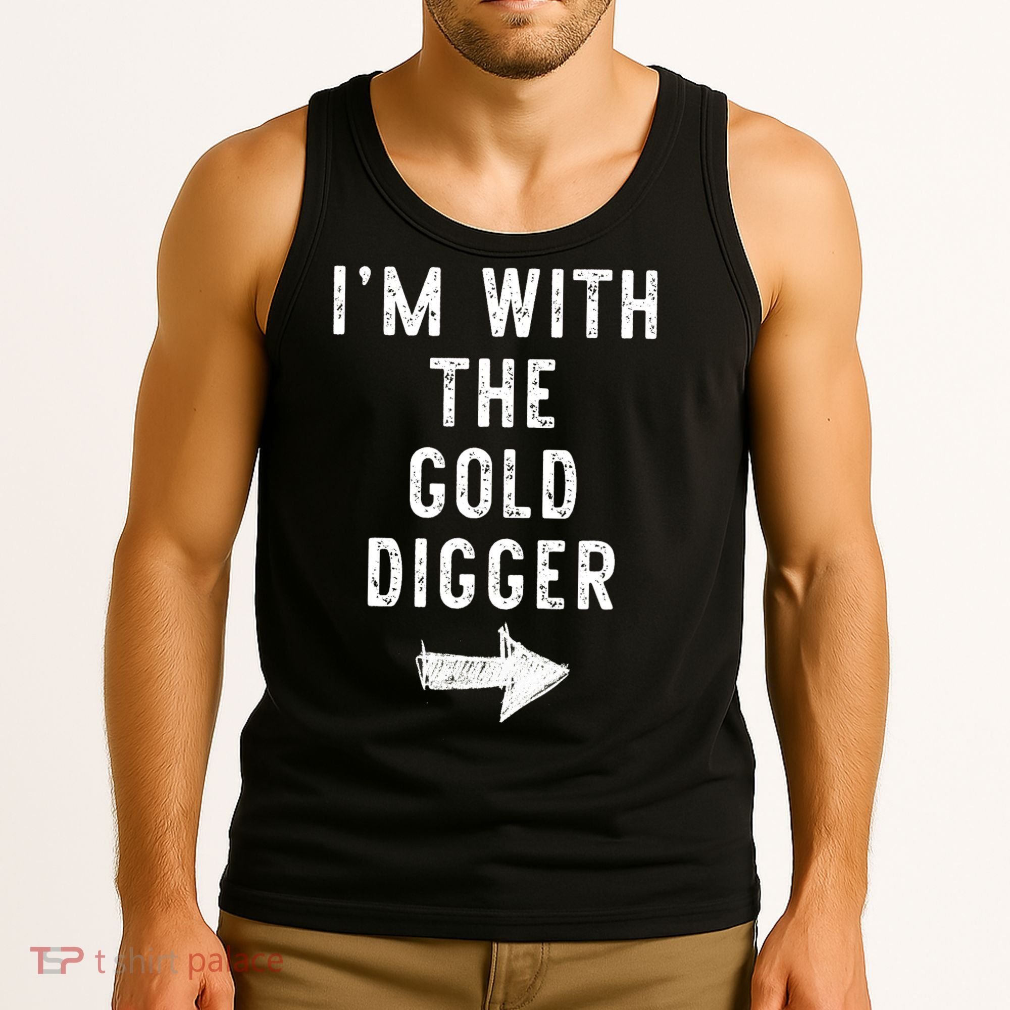 IM With The Gold Digger Costume Halloween Matching Couple Tank Top