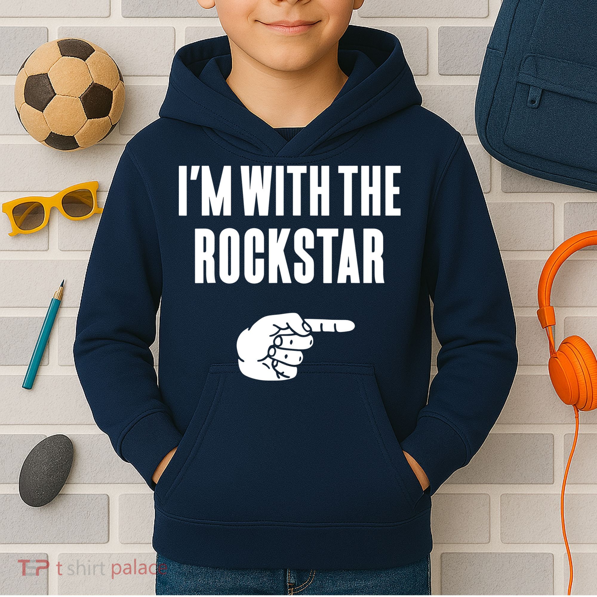 I'm With The Rockstar, Matching Rockstar Costume Kids Hoodie