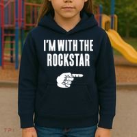 I'm With The Rockstar, Matching Rockstar Costume Kids Hoodie thumb 3