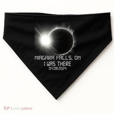 I Was There Total Solar Eclipse Niagara Falls On Canada USA-Made Doggie Bandana