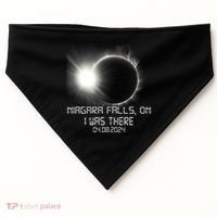 I Was There Total Solar Eclipse Niagara Falls On Canada USA-Made Doggie Bandana thumb 0