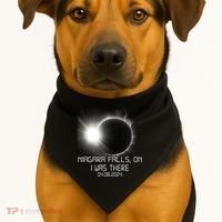 I Was There Total Solar Eclipse Niagara Falls On Canada USA-Made Doggie Bandana thumb 1