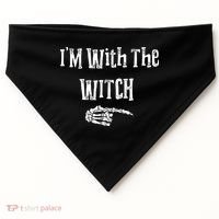 I'm With The Witch Tee Funny Halloween USA-Made Doggie Bandana thumb 0