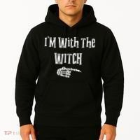 I'm With The Witch Tee Funny Halloween Hoodie thumb 2