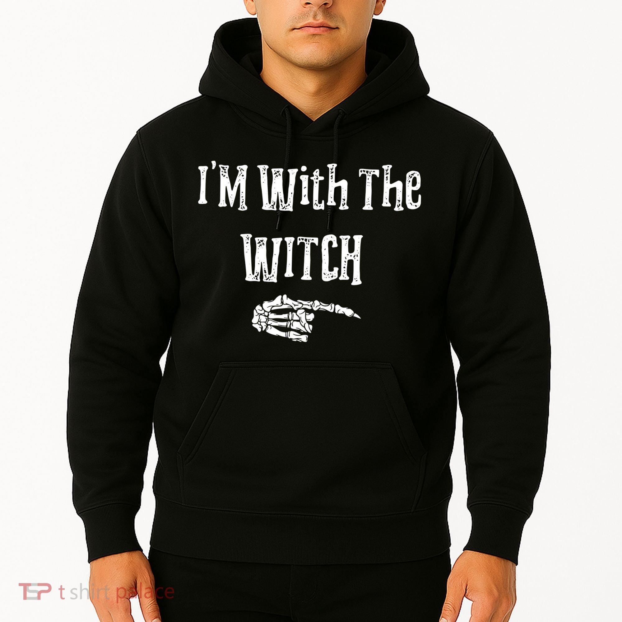 I'm With The Witch Tee Funny Halloween Hoodie