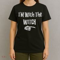 I'm With The Witch Tee Funny Halloween T-Shirt thumb 4