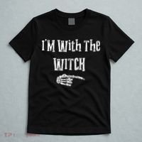 I'm With The Witch Tee Funny Halloween T-Shirt thumb 5