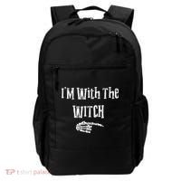 I'm With The Witch Tee Funny Halloween Backpack thumb 0