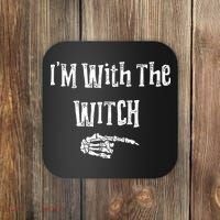 I'm With The Witch Tee Funny Halloween Coaster thumb 0