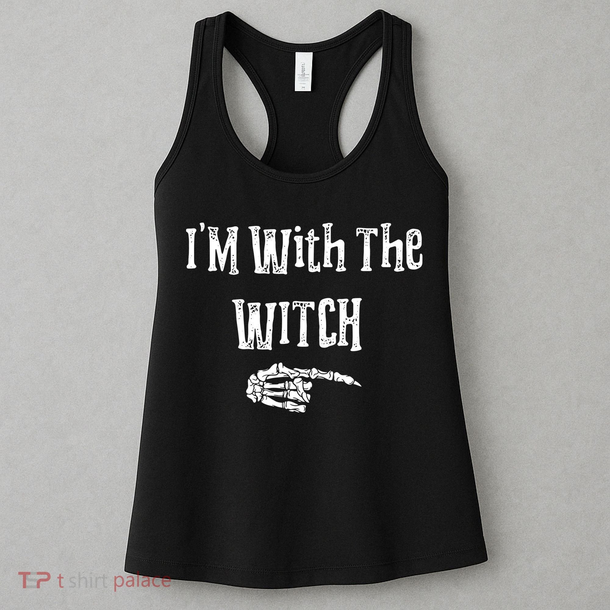 I'm With The Witch Tee Funny Halloween Women's Tank Top