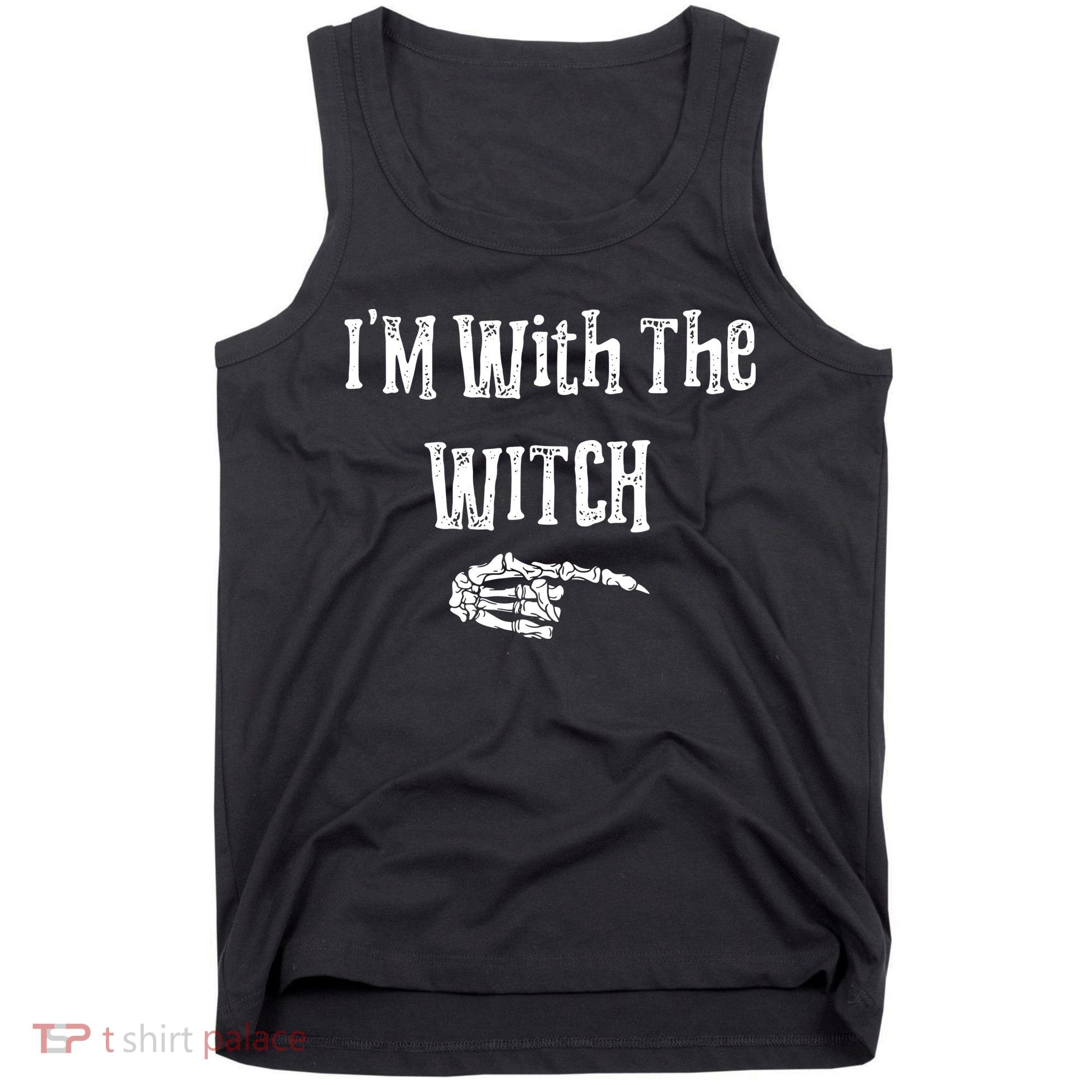 I'm With The Witch Tee Funny Halloween Tank Top