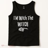 I'm With The Witch Tee Funny Halloween Tank Top thumb 2