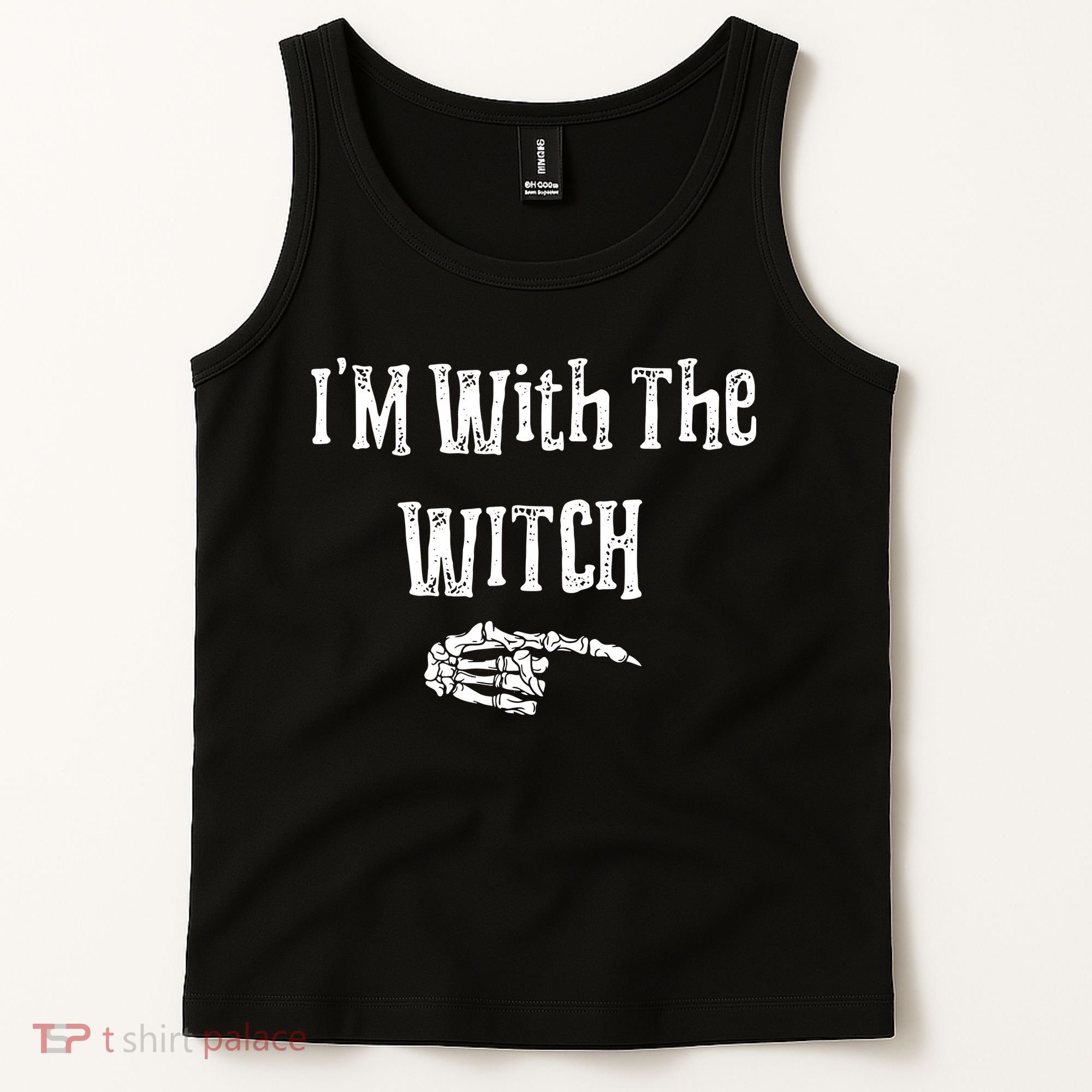 I'm With The Witch Tee Funny Halloween Tank Top