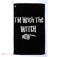 I'm With The Witch Tee Funny Halloween Golf Towel thumb 0