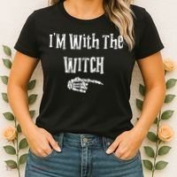 I'm With The Witch Tee Funny Halloween Women's T-Shirt thumb 2