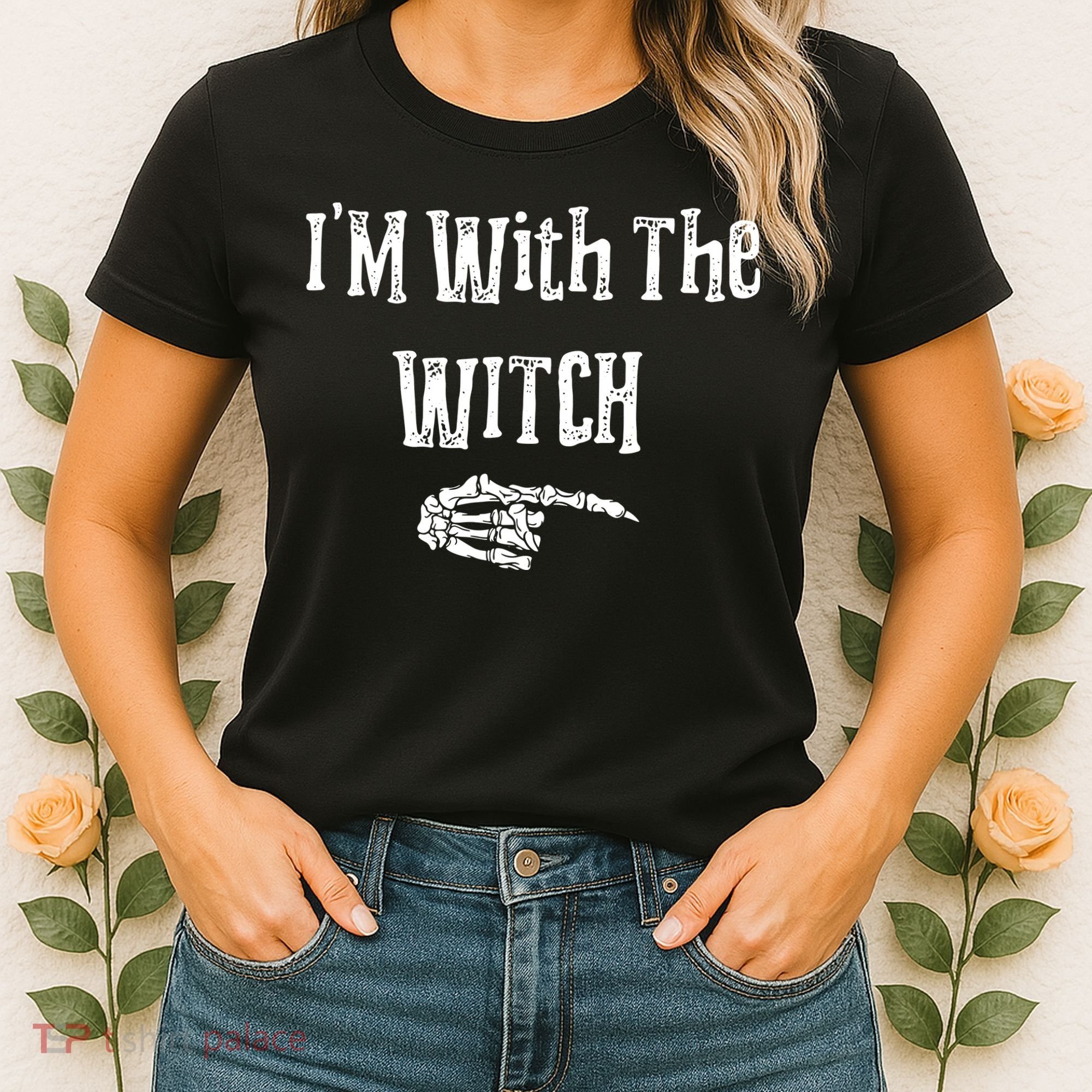 I'm With The Witch Tee Funny Halloween Women's T-Shirt
