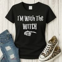 I'm With The Witch Tee Funny Halloween Women's T-Shirt thumb 3
