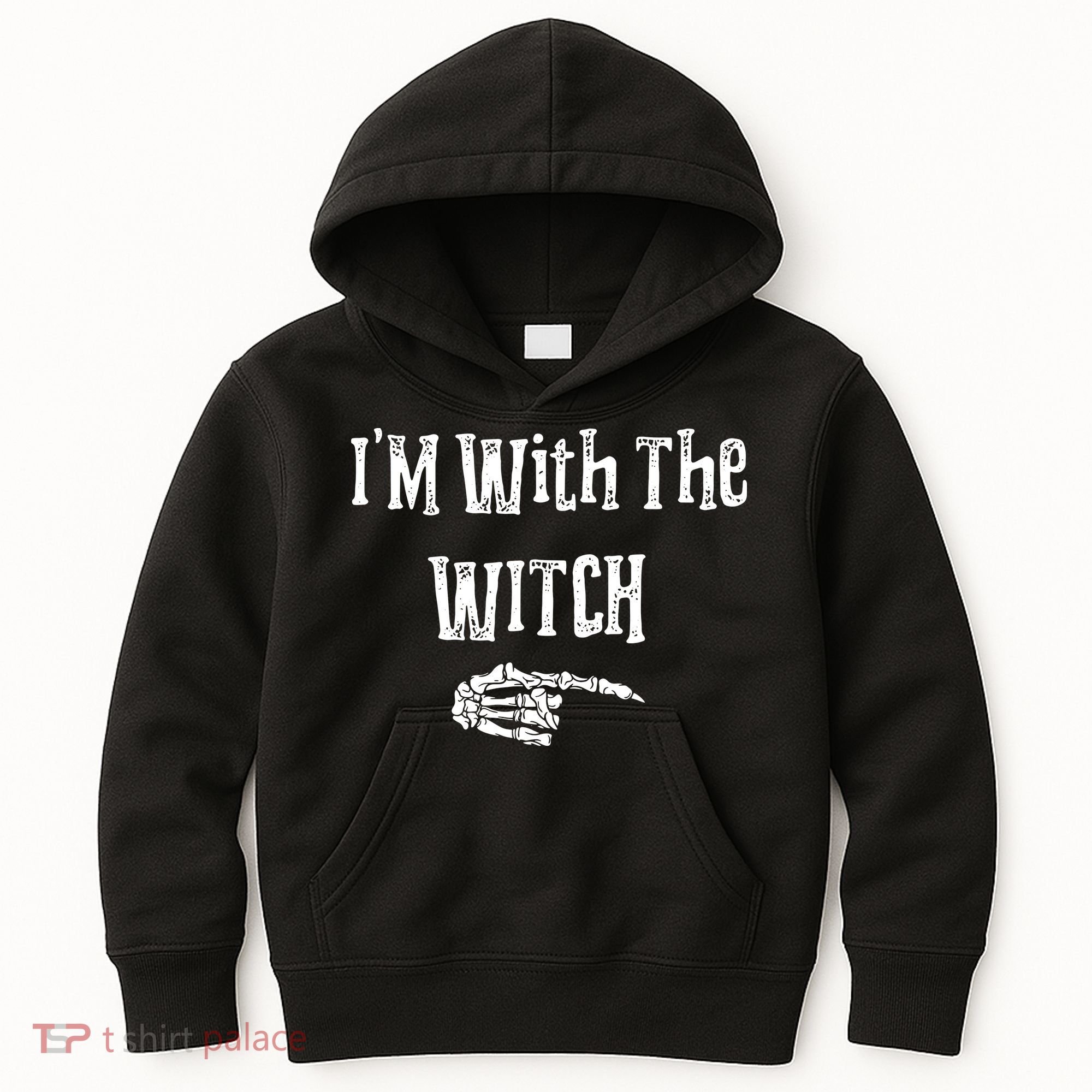 I'm With The Witch Tee Funny Halloween Kids Hoodie