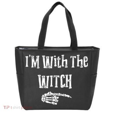 I'm With The Witch Tee Funny Halloween Tote Bag