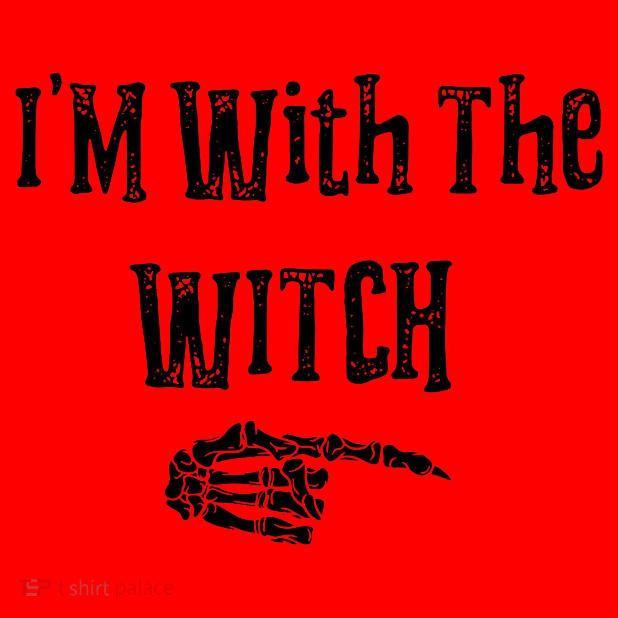 I'm With The Witch Tee Funny Halloween Santa Hat