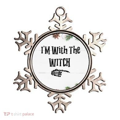 I'm With The Witch Tee Funny Halloween Ornament
