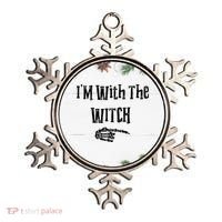 I'm With The Witch Tee Funny Halloween Ornament thumb 0