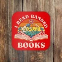 Im With The Banned Banned Books Reading Books Coaster thumb 0