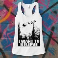 I Want To Believe Funny Christmas Great Gift Women's Tank Top thumb 3