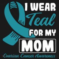 I Wear Teal For My Mom Ovarian Cancer Cute Gift Women's Hoodie thumb 2