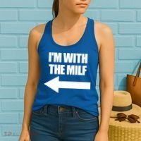 Im With The Milf Red Heart Pointing Arrow Love Hot Milf Gift Women's Tank Top thumb 2