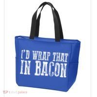 ID WRAP THAT IN BACON Funny Bacon Lovers Tote Bag thumb 3