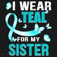 I Wear Teal My For Sister Ovarian Cancer Awareness Women's Hoodie thumb 2