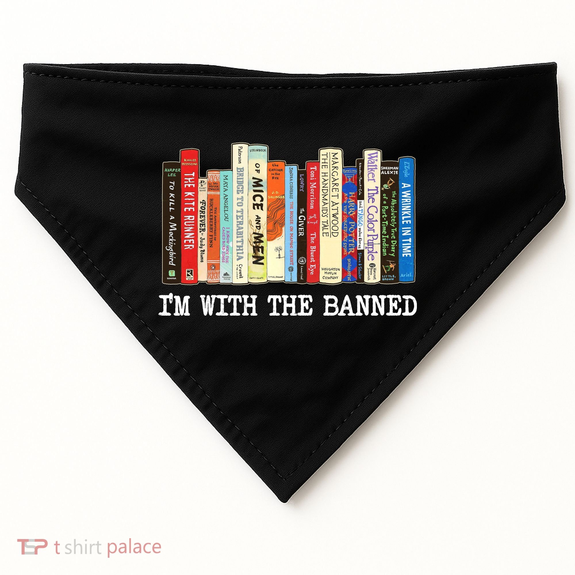 IM With The Banned Banned Books Reading Books USA-Made Doggie Bandana