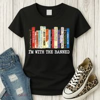 IM With The Banned Banned Books Reading Books Women's T-Shirt thumb 3